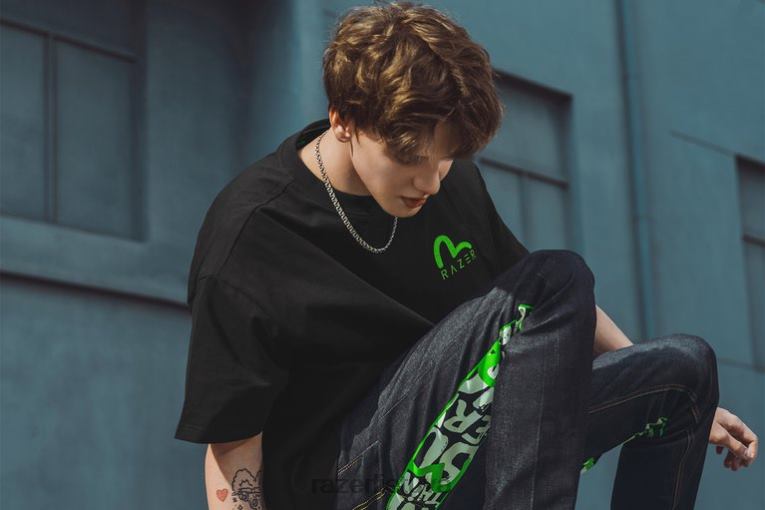 Razer drabužiai vienos spalvos evisu daicock marginti marškinėliai ZNZXF191
