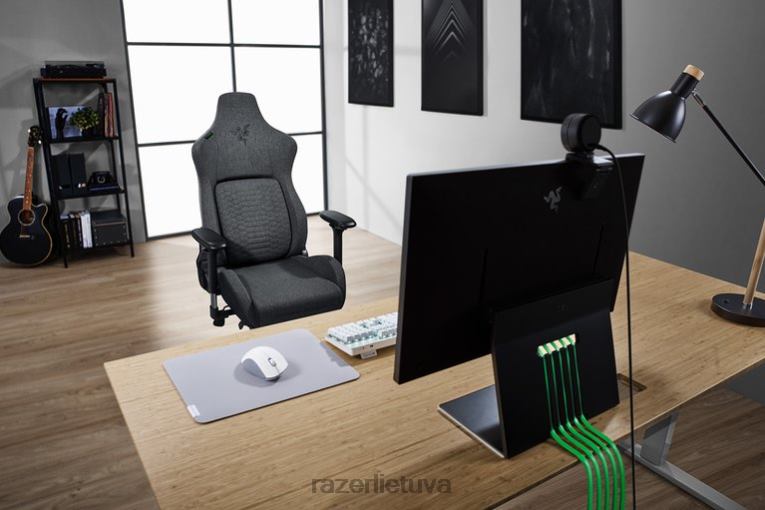 Razer žaidimų kėdė vienos spalvos iskur - tamsiai pilkas audinys ZNZXF137